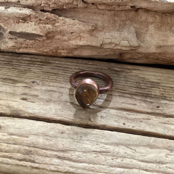 Copper and Citrine Ring Size 7.5 - Picture 1 of 6